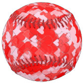 Balle De Softball Softball Coeurs rose et rouge (Dos)