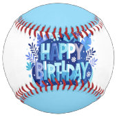 Balle De Softball Softball d'anniversaire bleu (Devant)