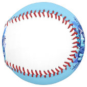 Balle De Softball Softball d'anniversaire bleu