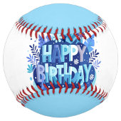 Balle De Softball Softball d'anniversaire bleu