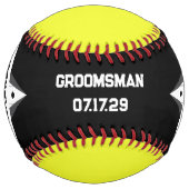 Balle De Softball Softball de Garçon d'Honneur Personnalisé – Texte  (Devant)