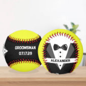 Balle De Softball Softball Groomsman personnalisé - Texte personnali