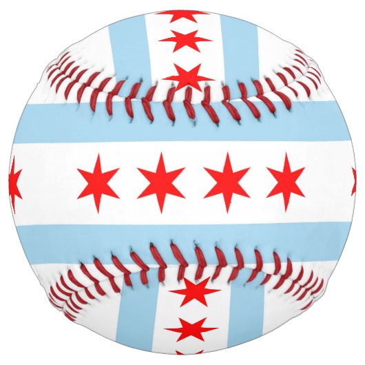 Balle De Softball Softball patriotique avec drapeau de Chicago, USA (Dos)