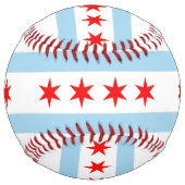 Balle De Softball Softball patriotique avec drapeau de Chicago, USA (Devant)