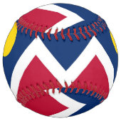Balle De Softball Softball patriotique avec drapeau de Denver, USA (Devant)