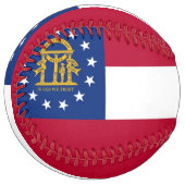 Balle De Softball Softball patriotique avec drapeau de Géorgie, USA (Devant gauche)