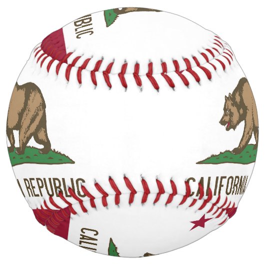 Balle De Softball Softball patriotique avec drapeau de la Californie (Devant)
