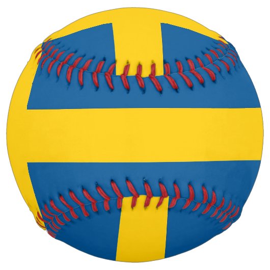 Balle De Softball Softball patriotique avec drapeau de la Suède (Devant)