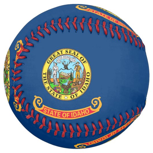 Balle De Softball Softball patriotique avec drapeau de l'Idaho, État (Devant gauche)