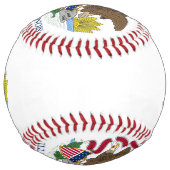 Balle De Softball Softball patriotique avec drapeau de l'Illinois, É (Devant)