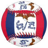Balle De Softball Softball patriotique avec drapeau de l'Iowa, États (Devant)