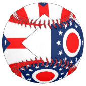 Balle De Softball Softball patriotique avec drapeau de l'Ohio, États (Devant)