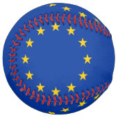 Balle De Softball Softball patriotique avec drapeau de l'Union europ (Devant gauche)