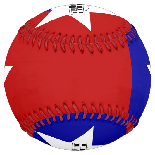 Balle De Softball Softball patriotique avec drapeau de San Antonio (Dos)