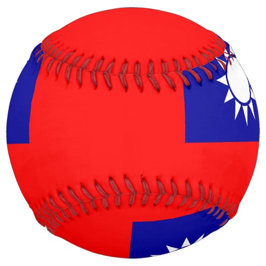 Balle De Softball Softball patriotique avec drapeau de Taïwan (Devant)
