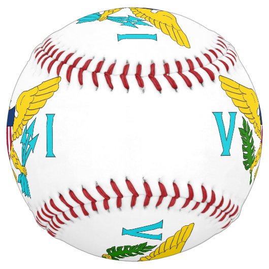 Balle De Softball Softball patriotique avec drapeau des Îles Vierges (Dos)