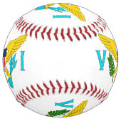 Balle De Softball Softball patriotique avec drapeau des Îles Vierges (Devant)