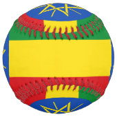 Balle De Softball Softball patriotique avec drapeau d'Ethiopie (Devant)