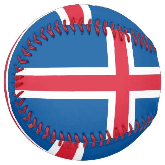 Balle De Softball Softball patriotique avec drapeau d'Islande (Devant gauche)