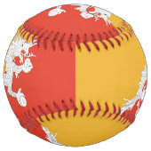 Balle De Softball Softball patriotique avec drapeau du Bhoutan (Devant)