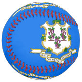 Balle De Softball Softball patriotique avec drapeau du Connecticut,  (Devant gauche)