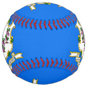 Balle De Softball Softball patriotique avec drapeau du Connecticut,  (Dos)