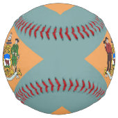Balle De Softball Softball patriotique avec drapeau du Delaware, USA (Dos)