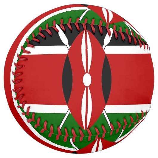 Balle De Softball Softball patriotique avec drapeau du Kenya (Devant gauche)