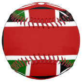 Balle De Softball Softball patriotique avec drapeau du Kenya (Devant)