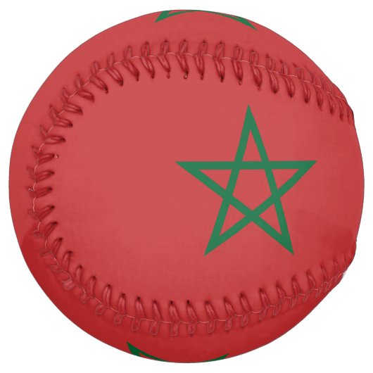 Balle De Softball Softball patriotique avec drapeau du Maroc (Devant gauche)