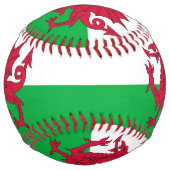 Balle De Softball Softball patriotique avec drapeau du Pays de Galle (Devant)