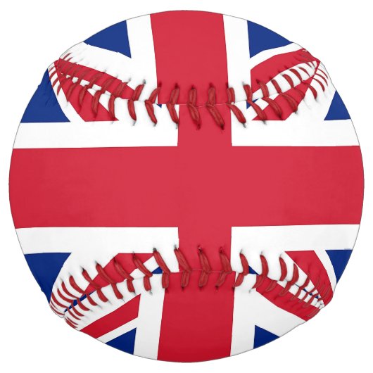 Balle De Softball Softball patriotique avec drapeau du Royaume-Uni (Devant)