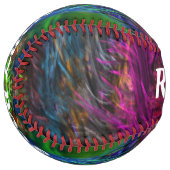 Balle De Softball Softball personnalisé avec message sur le dos (Devant gauche)