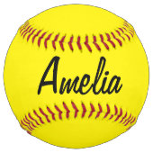 Balle De Softball Softball personnalisé avec nom Jaune (Dos)