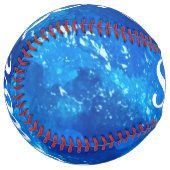 Balle De Softball Softball Personnalisé en bleu cool (Devant gauche)