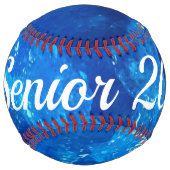 Balle De Softball Softball Personnalisé en bleu cool (Dos)