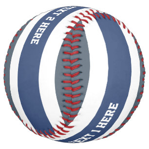 Balle De Softball Stripes Motif texte personnalisé softball