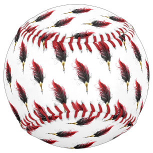 Balle De Softball Stylo rouge en plumes avec nib or