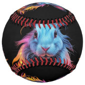 Balle De Softball Superbe Lapin Bleu en feu (Devant)