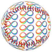 Balle De Softball Symbole d'infinité arc-en-ciel stratifié (Devant gauche)