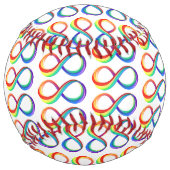 Balle De Softball Symbole d'infinité arc-en-ciel stratifié (Dos)