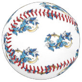 Balle De Softball Symbole infini de papillons Morpho bleus (Devant gauche)