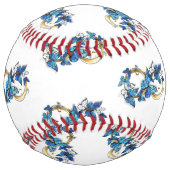 Balle De Softball Symbole infini de papillons Morpho bleus (Dos)