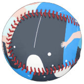 Balle De Softball Symmetrical Abstract Pattern in Purple and White (Devant gauche)
