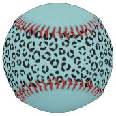 Balle De Softball Teal Animal Print (personalize) (Devant)