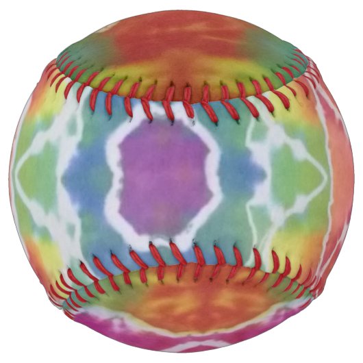 Balle De Softball teinture à cravate softball arc-en-ciel mandala (Dos)