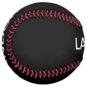 Balle De Softball Texte éditable moderne | Noir & Blanc (Devant gauche)