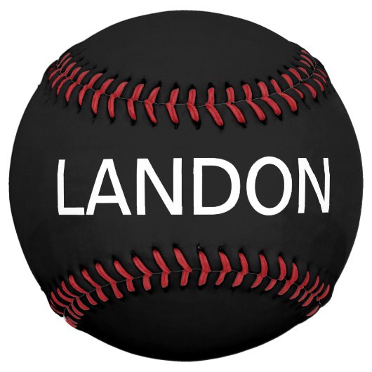 Balle De Softball Texte éditable moderne | Noir & Blanc (Devant)