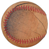 Balle de softball texture bois (Devant gauche)