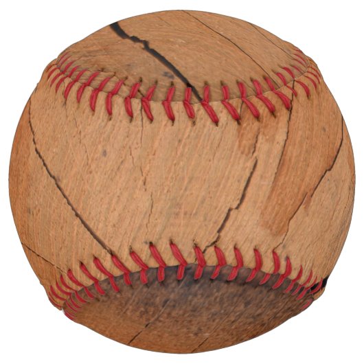 Balle de softball texture bois (Devant)